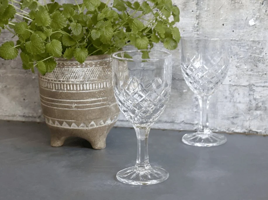 Vinglass French m. diamantutskjæring