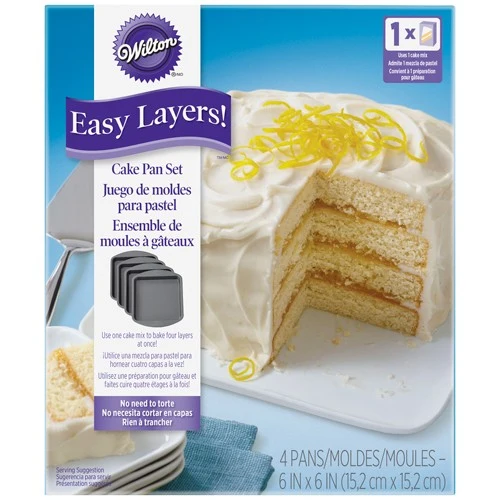 Wilton Firkantet form flerlagskake -15cm- 4stk