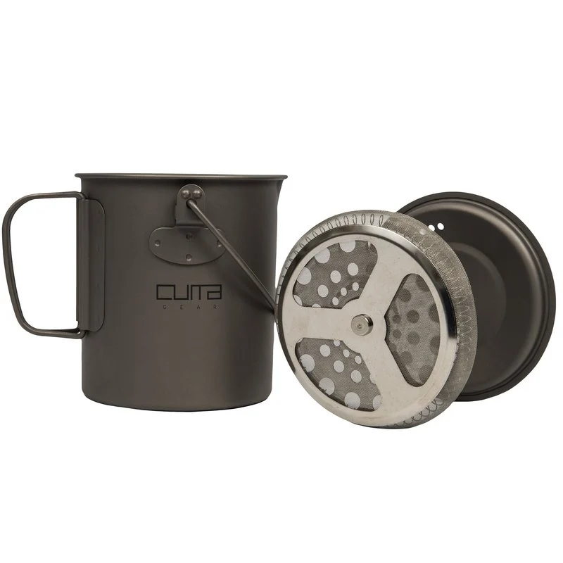 CUMA GEAR Titanium Hang Pot med Kaffe Filter Stempel - 750 ml