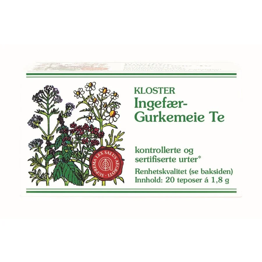 Kloster ingefær & gurkemeie te 20 poser