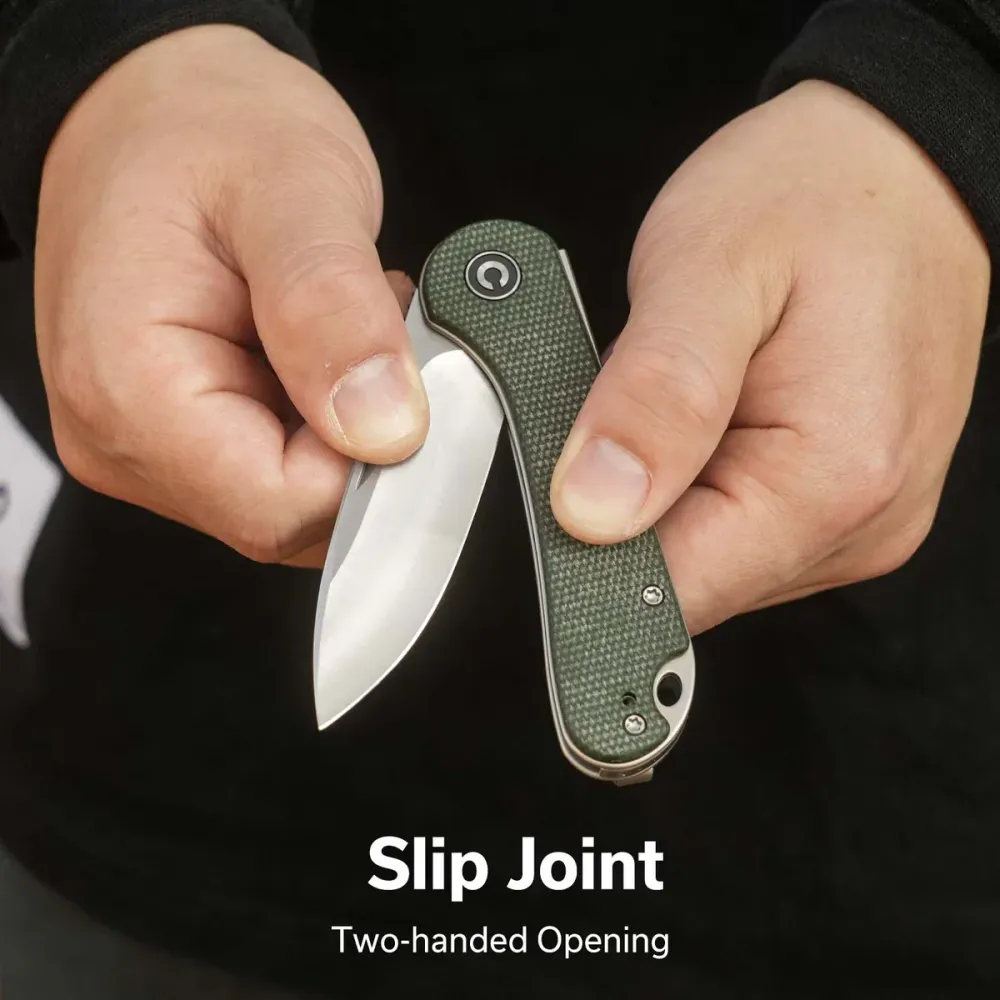 Civivi Elementum Slip Joint, Green Micarta / Satin Finished