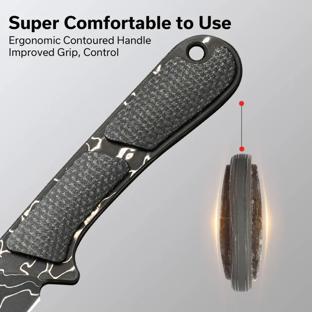 CIVIVI Mini Elementum Fixed Blade, Dark Green Micarta / Damascus
