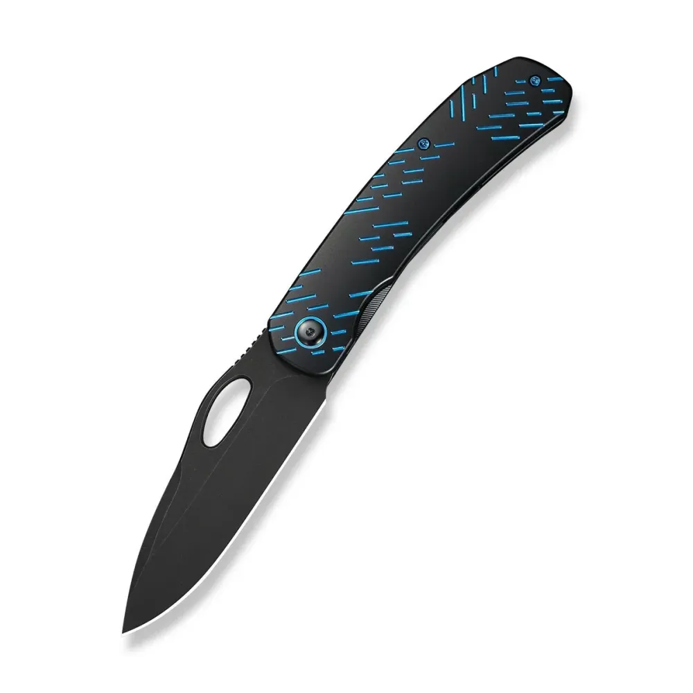 WEKNIFE Inmate, Black Titanium Blue Raindrops / Black Stonewashed