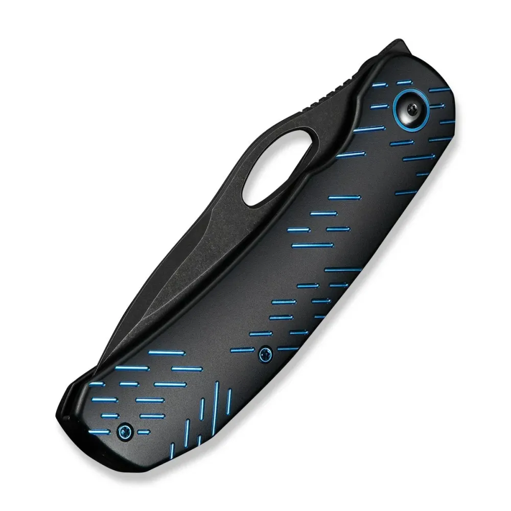 WEKNIFE Inmate, Black Titanium Blue Raindrops / Black Stonewashed