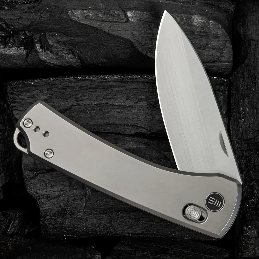WEKNIFE Nightblade, Polished Bead Blasted Titanium / Hand Rubbed Satin