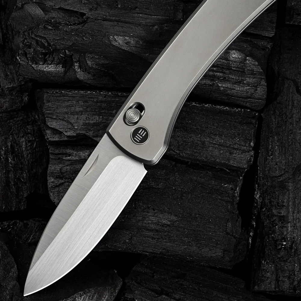 WEKNIFE Nightblade, Polished Bead Blasted Titanium / Hand Rubbed Satin