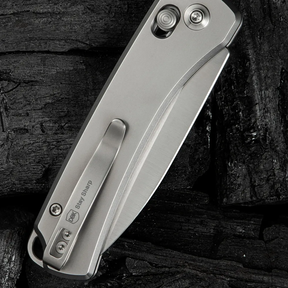 WEKNIFE Nightblade, Polished Bead Blasted Titanium / Hand Rubbed Satin