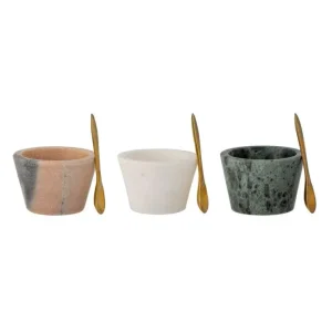 Bloomingville - Rosamynthe Saltkar m/Ske, Rosa, Marmor