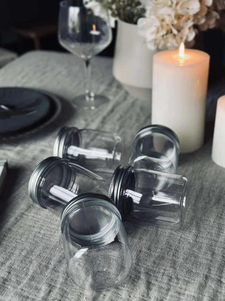 Oppbevaringsglass med lokk - sett med 5 stk.