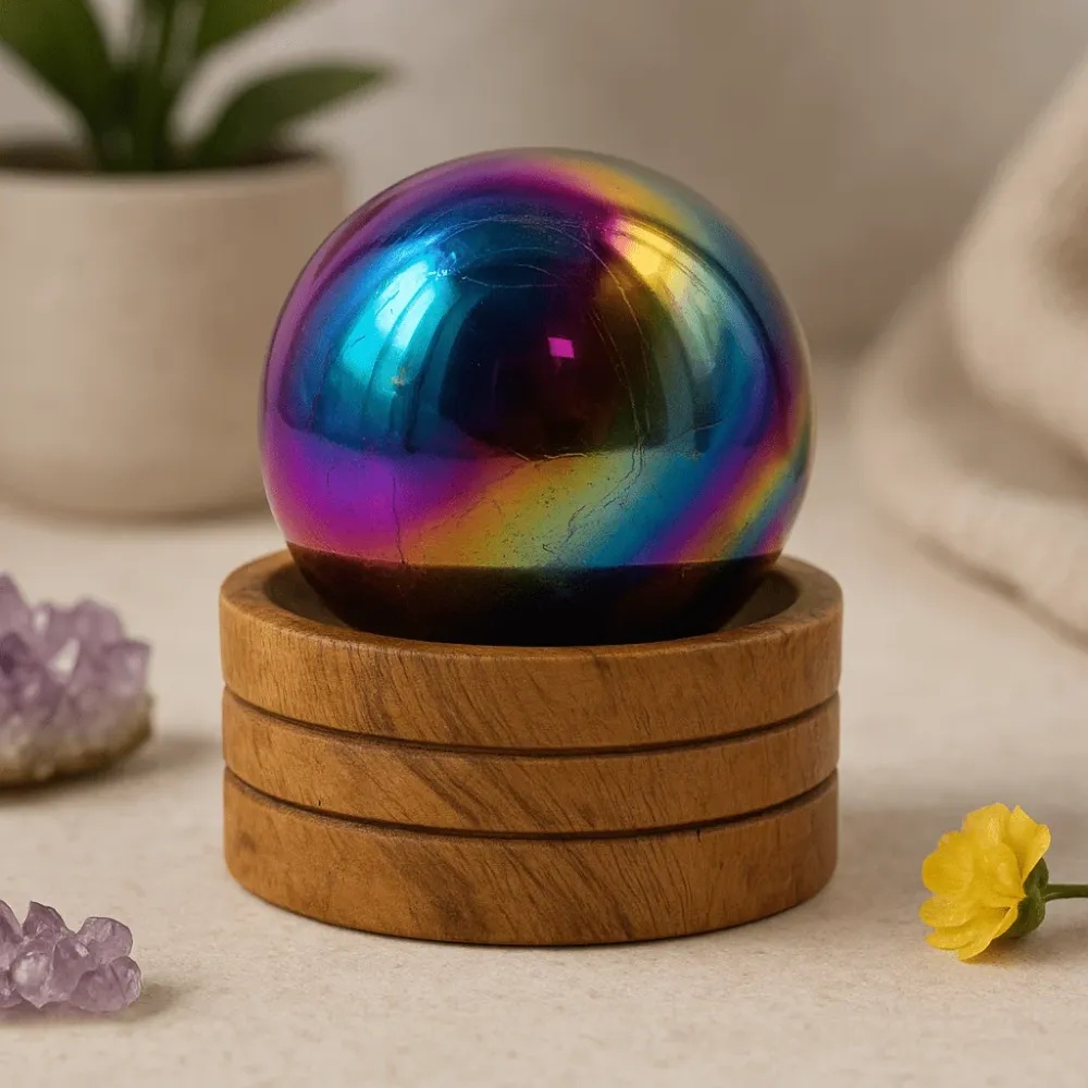 Ametyst Aura Krystalsfære 50mm Med Stativ