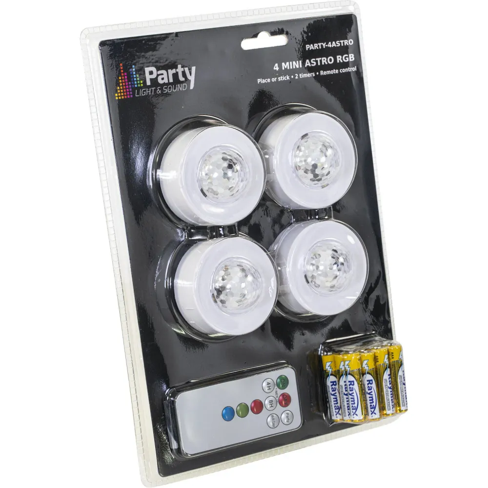 Mini astroeffekt med batteri (4-pak)