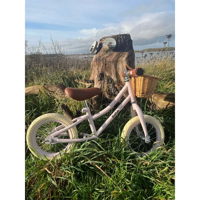 Kid'oh Løbecykel m. Sykkelkurv - Pale Rose
