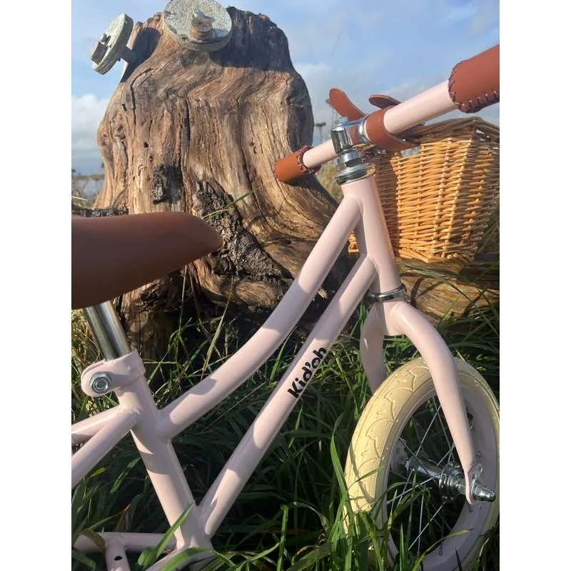 Kid'oh Løbecykel m. Sykkelkurv - Pale Rose