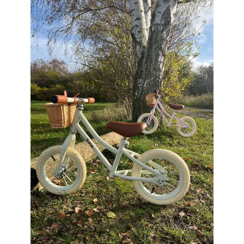 Kid'oh Løbecykel m. Sykkelkurv - Pale Rose