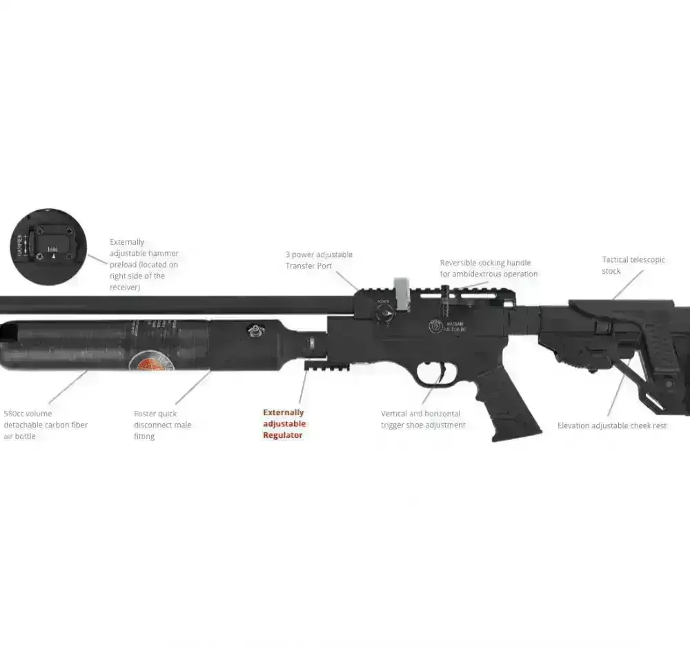 Hatsan Factor RC - 4.5mm PCP Luftgevær - Svart