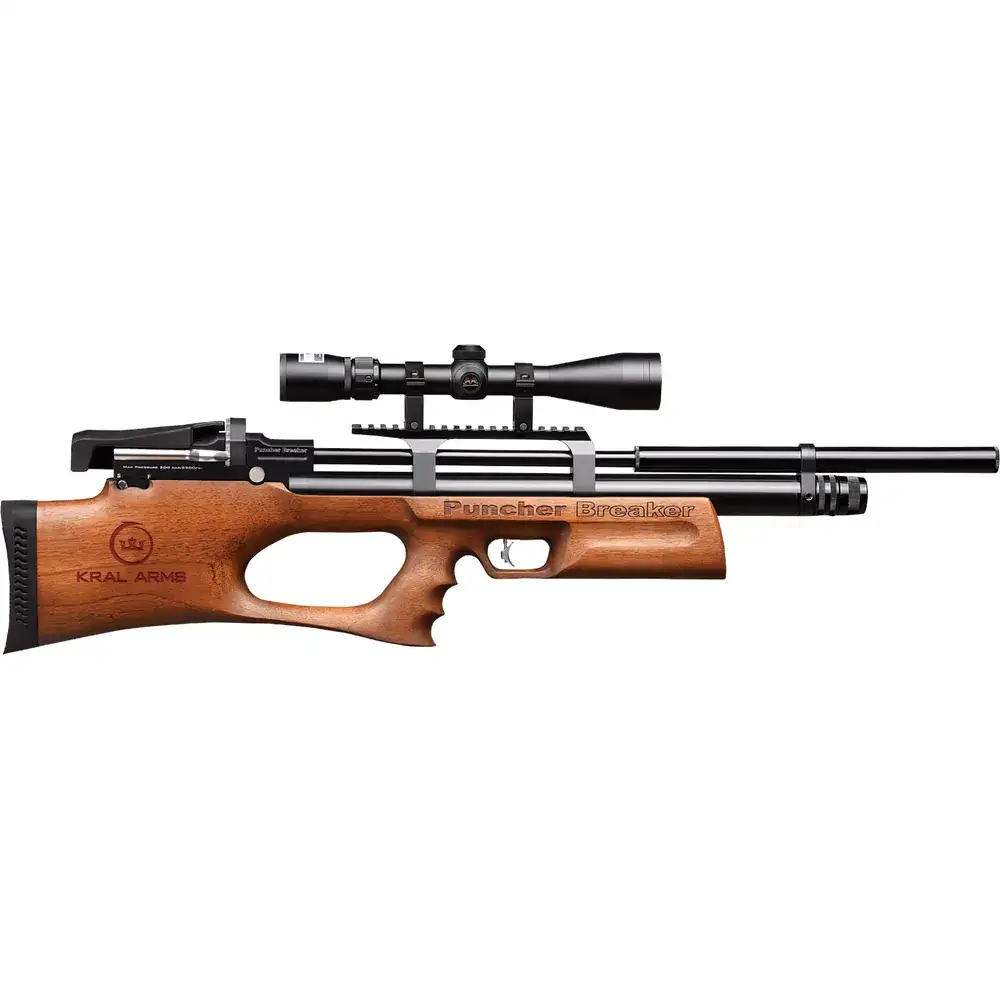 Kral Arms - Puncher Breaker Wood - PCP Drevet Luftgevær - 4.5mm