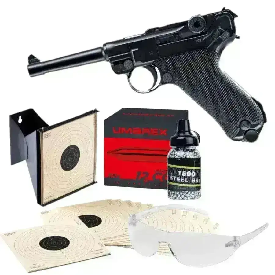 P08 Luftpistol med Blowback 4.5mm - Pakkesett
