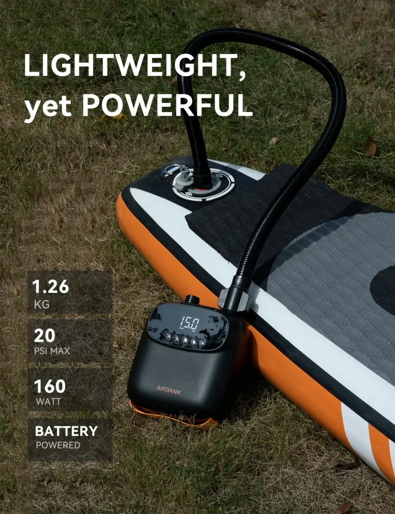 Rodrig Airbank Pro Elektrisk oppladbar luftpumpe SUP og Packraft 20PSI