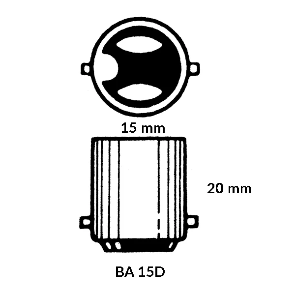 Hella, Globepære BA15D 15W 24V, 25,5x45 mm