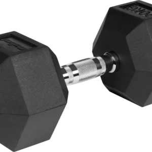 Dumbbells Manual 20kg Hex, Delvis Gummiert – Rebel