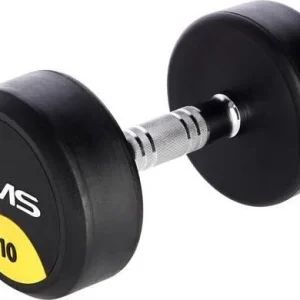 Hantel Manual Dumbbell 10kg Gummiert, Kromstål, Antiskli Grep HMS HG PRO