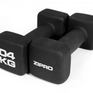 Hantler neopren 2 5kg x 4kg hjemmetrening, sett med manualer Zipro