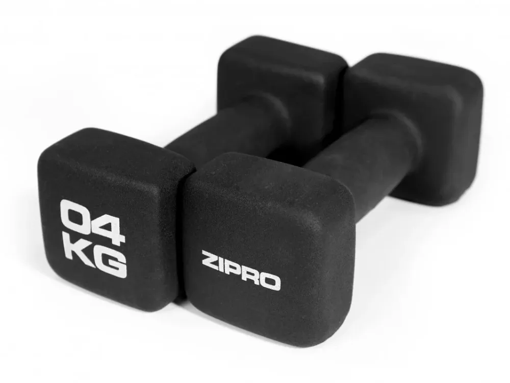 Hantler neopren 2 5kg x 4kg hjemmetrening, sett med manualer Zipro