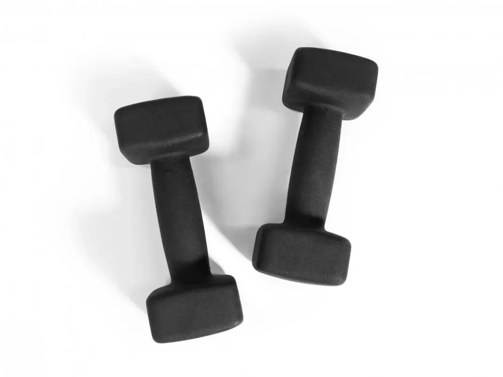 Hantler neopren 2 5kg x 4kg hjemmetrening, sett med manualer Zipro