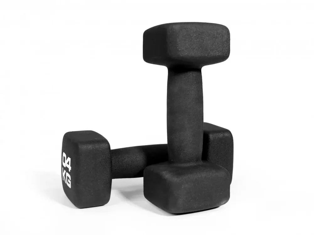 Hantler neopren 2 5kg x 4kg hjemmetrening, sett med manualer Zipro