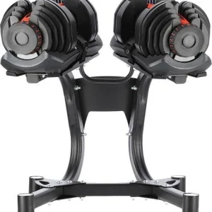 Justerbare manualer Hantler 2x40kg Med Stativ 45,5cm – HMS SR80 + STR10