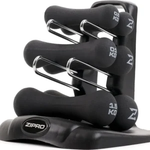 Manualer Hantler Neopren Sett 6kg Med Stativ, 0,5–1,5kg – Zipro