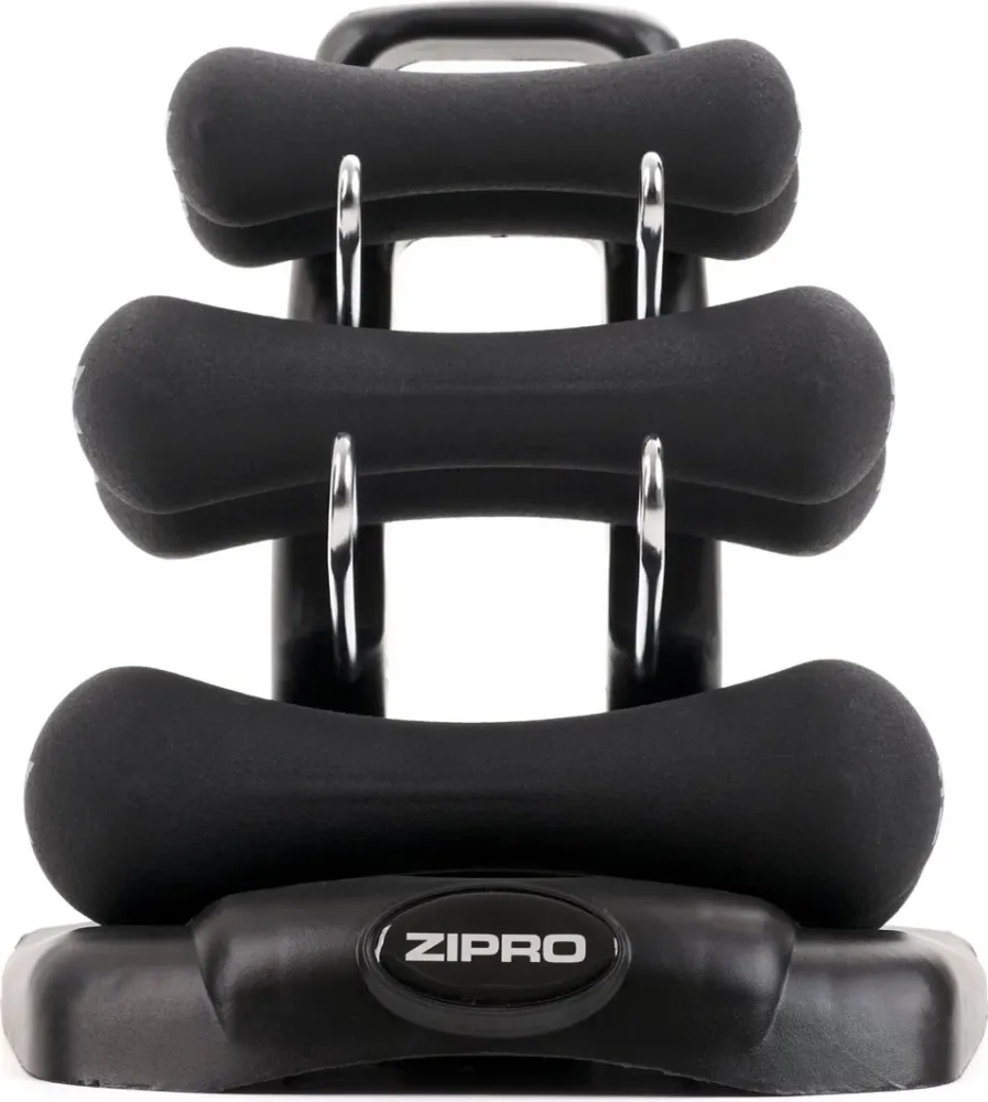 Manualer Hantler Neopren Sett 6kg Med Stativ, 0,5–1,5kg – Zipro