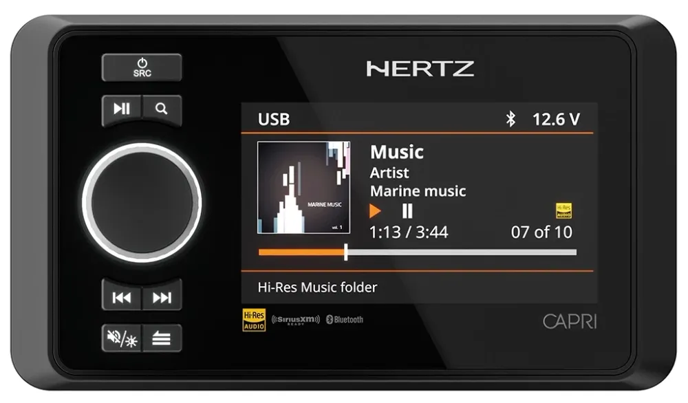 HERTZ CAPRI Marine radio m/bt 4,3"skjerm