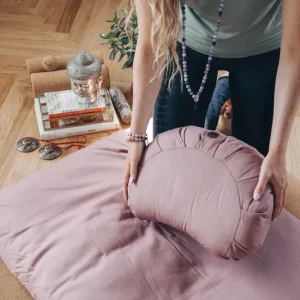 Calm Crescent Meditation Cushion - Rose