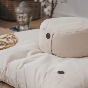 Calm Organic Cotton Round Meditation Cushion - Natural