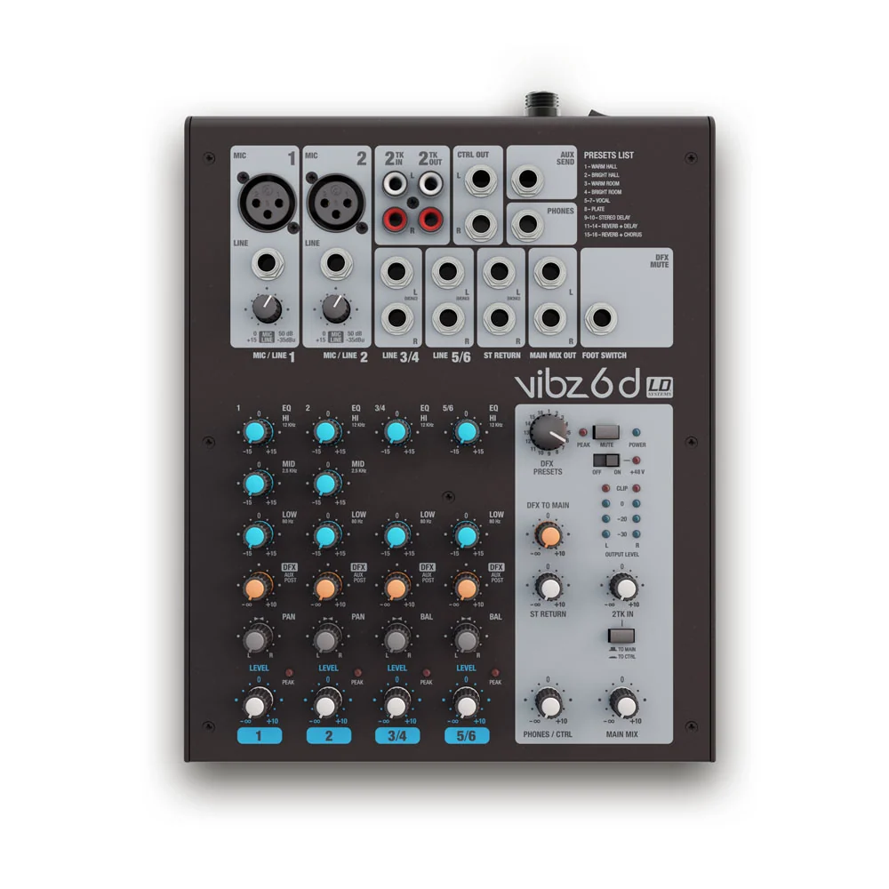 LD Systems VIBZ 6 D - 6-kanals mixerpult med DFX