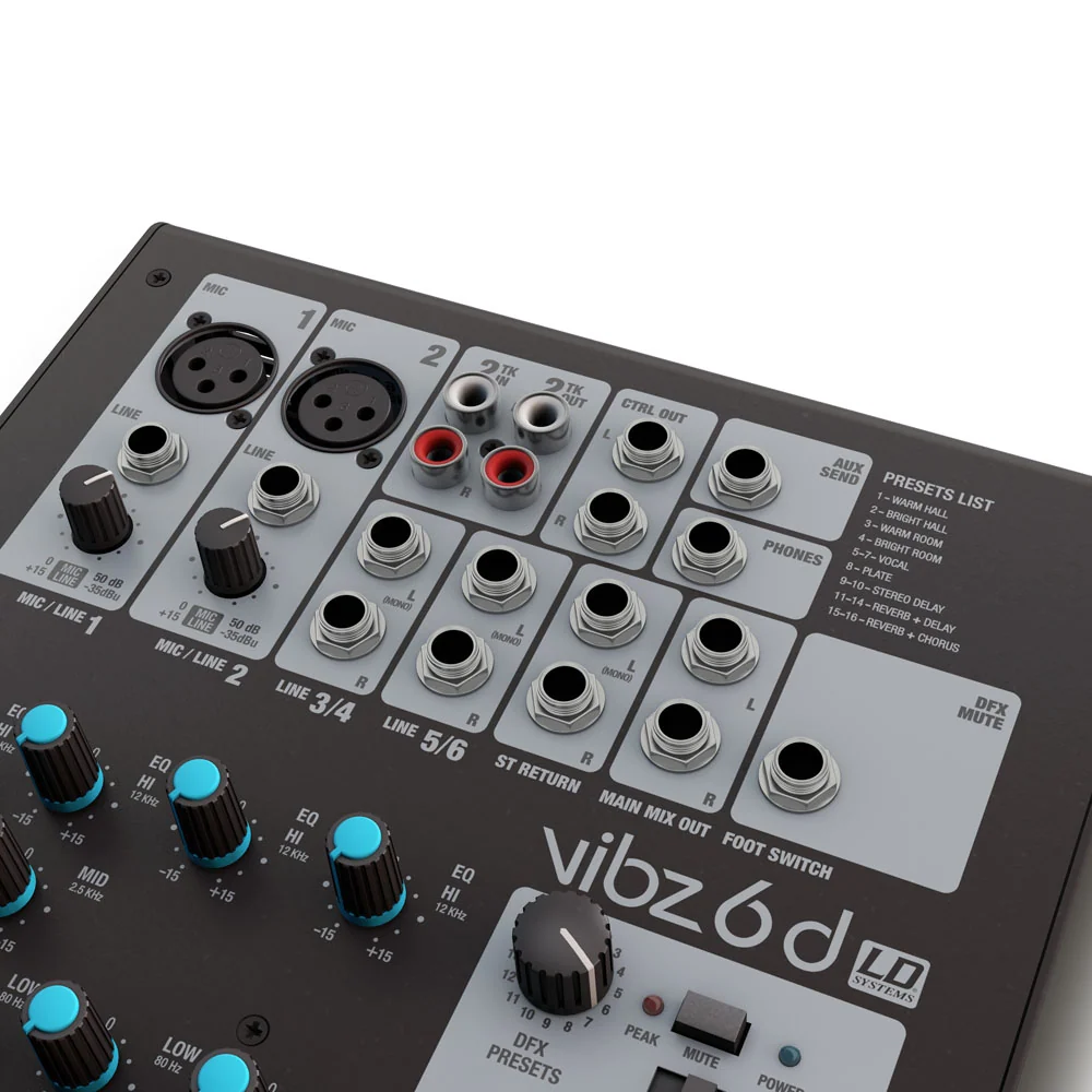 LD Systems VIBZ 6 D - 6-kanals mixerpult med DFX