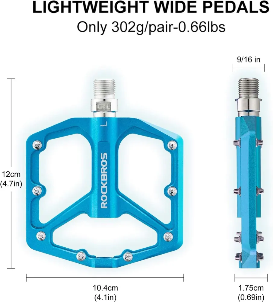 Flate sykkelpedaler i aluminium