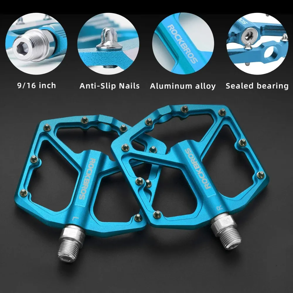 Flate sykkelpedaler i aluminium