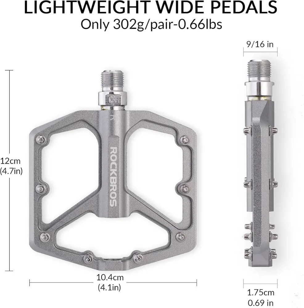 Flate sykkelpedaler i aluminium