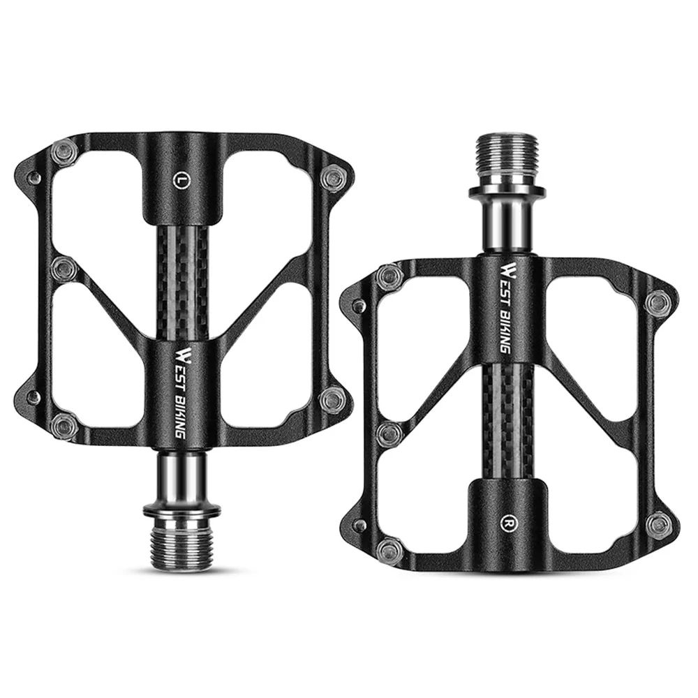 Sett med brede, sklisikre sykkelpedaler i aluminium