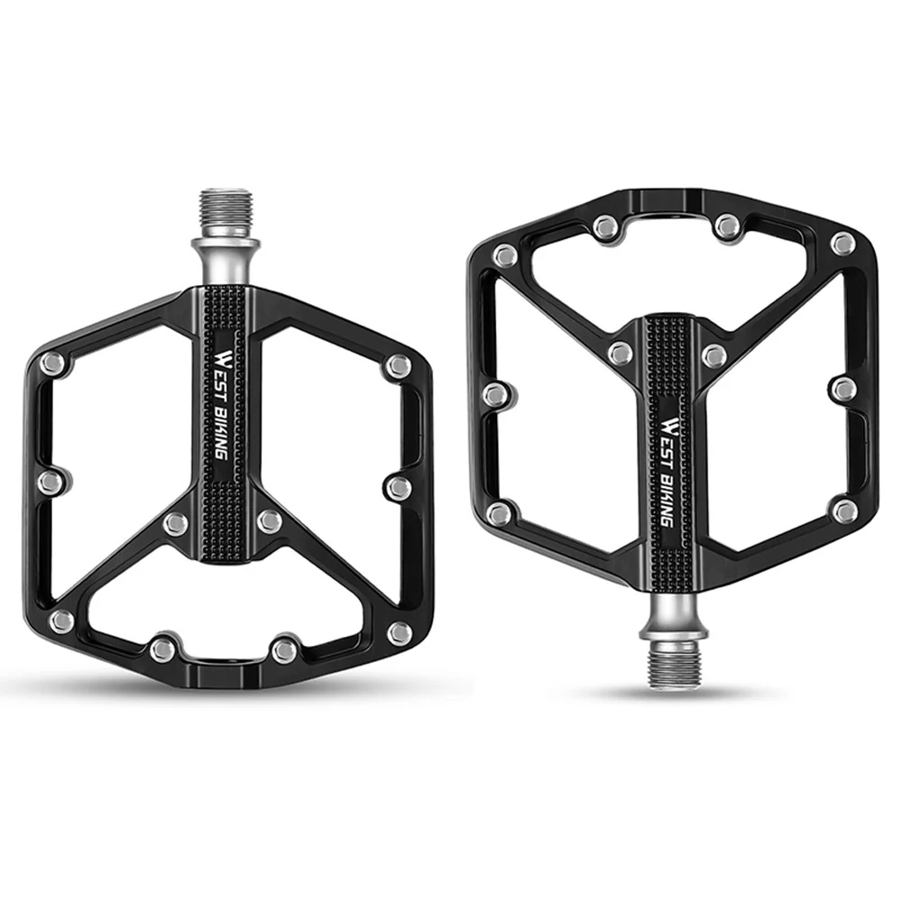 Sett med sykkelpedaler i aluminium med 3 lagre