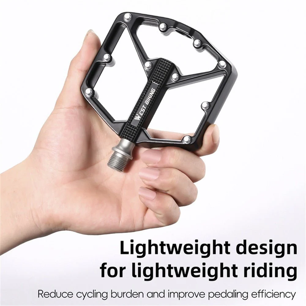 Sett med sykkelpedaler i aluminium med 3 lagre