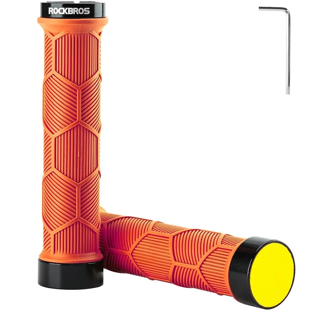 Rockbros sykkelgrep med oransje reflektor