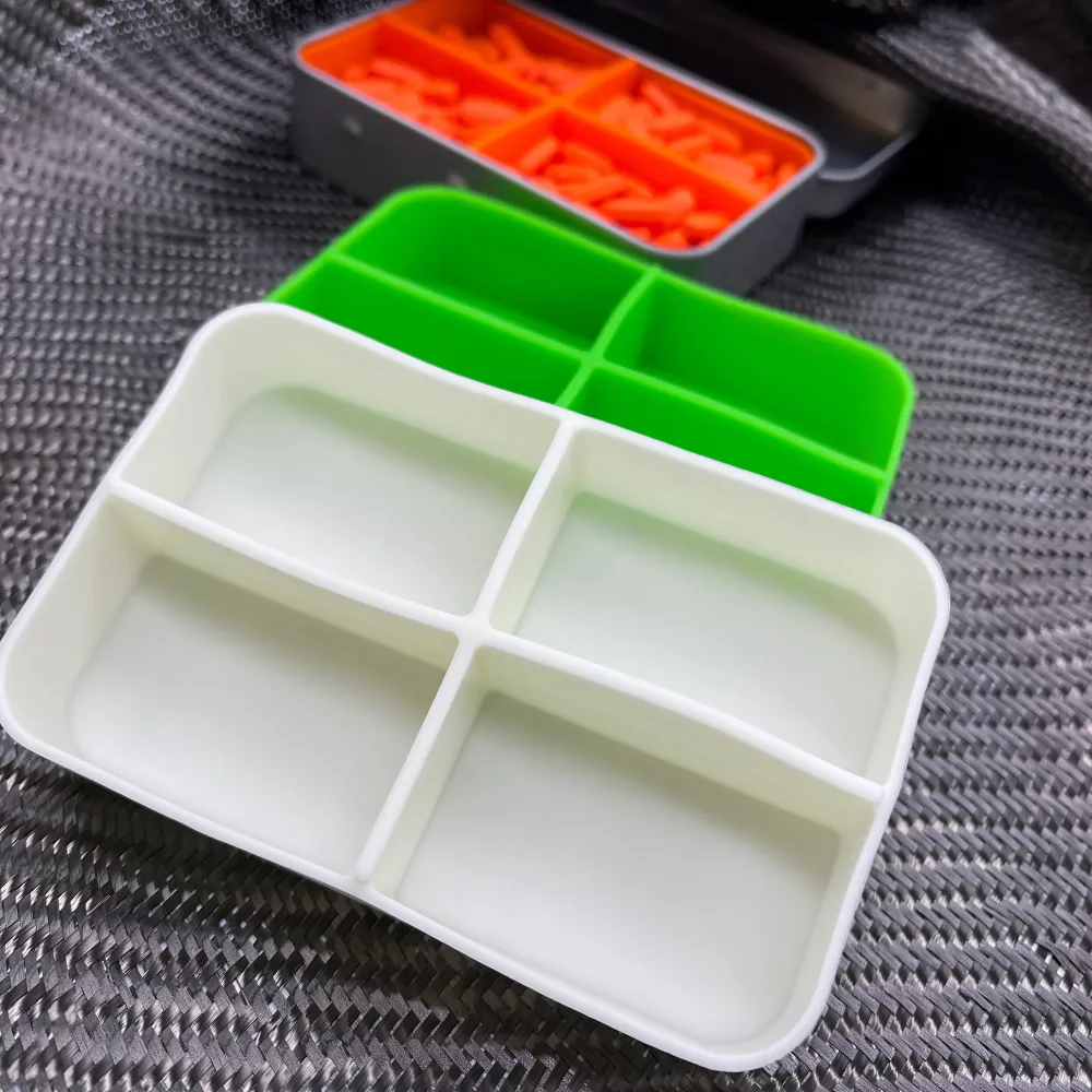 County Comm BIG Industrial Strength Survival Food Grade Tins, Zombie Green Silicone Divider (Only)