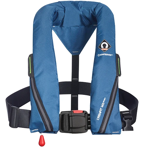 Crewsaver, Crewfit Sport redningsvest 165N, blå, ISO 12402-3 (150N), 40 kg+, brystmål 70-155 cm