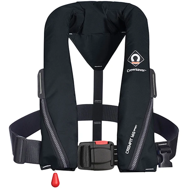Crewsaver, Crewfit Sport redningsvest 165N, svart, 40-155 cm brystmål, ISO 12402-3
