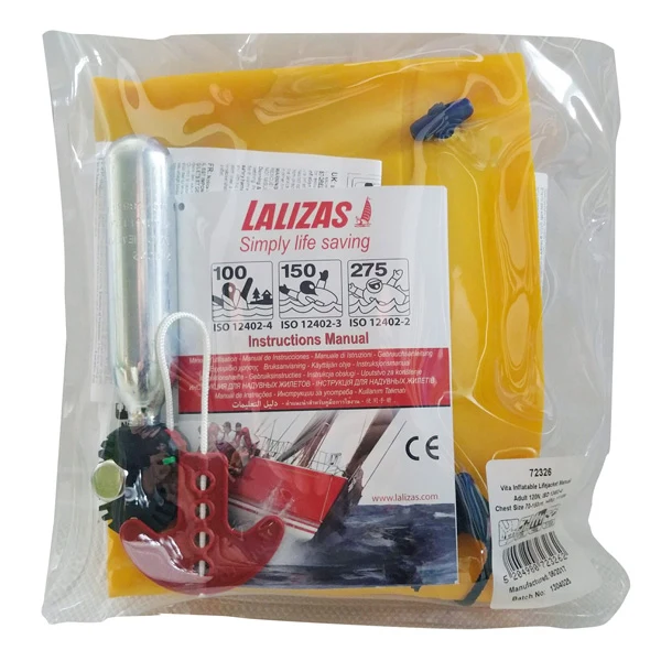 Lalizas, Lettvekts redningsvest 120N automatisk, CE godkjent, Gul