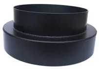 Røkrør overgang iv251 - uv200 mm sort