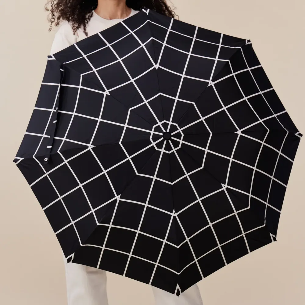 Original Duckhead Duck Umbrella, Black Grid Pattern